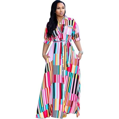 African Dresses For Women Clothing Africa Dress African Clothes Print Strip Dashiki Ladies Plus Size Ankara Robe Africaine Femme