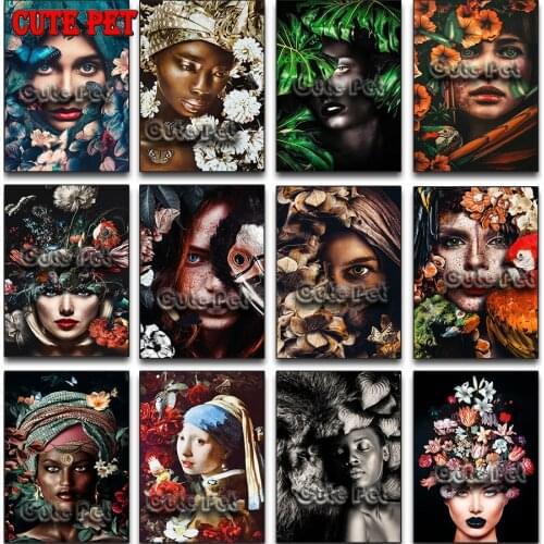 5D DIY Diamond Painting Plant flower woman leaf man Full Square Round Drill Embroidery Cross Stitch gift Home Decor mosaic