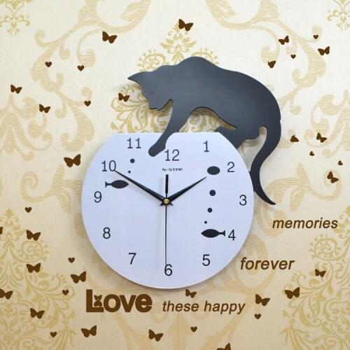 Mute wall clock wooden minimalist living room art wall clock