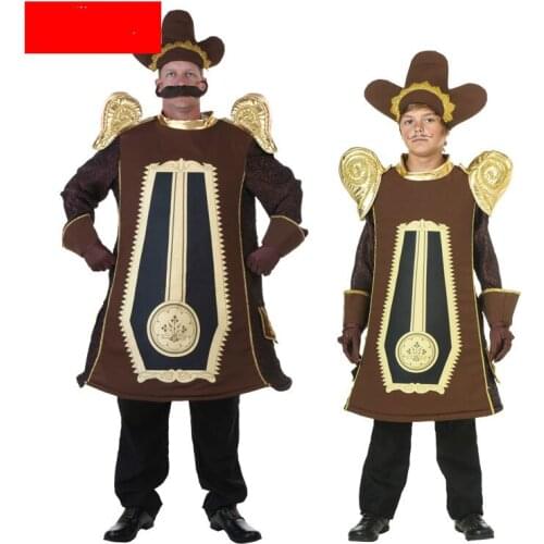 Halloween Kids Adults Men Boy Alarm Clock Cosplay Clothes Stage School Drama Performance Clothes Props Clock Cosplay Costumes