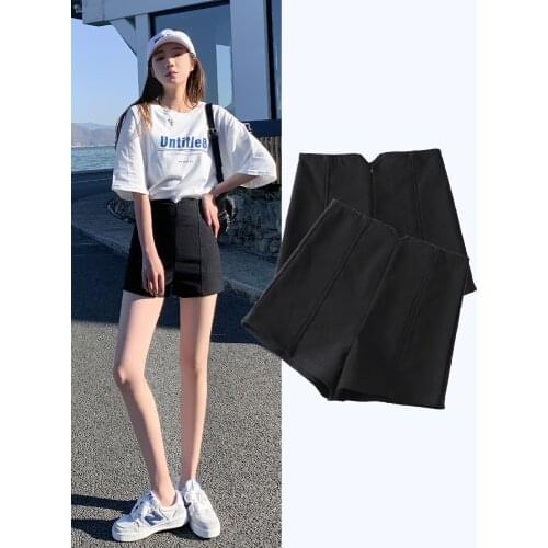 Black High-waisted Womens Summer Outer Wear Bottoming 2021 New Trendy Net Red Skinny Short Shorts