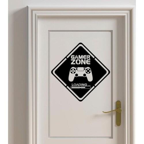 Gamer Zone Door Decal Gamer Wall Vinyl Stickers Controller Video Game Art Decals for Kids Rooms Boy Bedroom Home Decoration A215