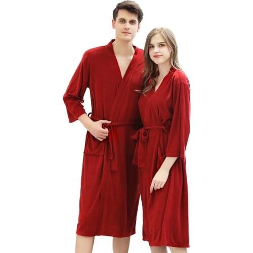 Summer Bathrobe Thin Couple Beauty Salon Sexy Women Men Shower Bath Robe Sleepwear Fashion Cozy Home Hotel Clothes Bathrobes