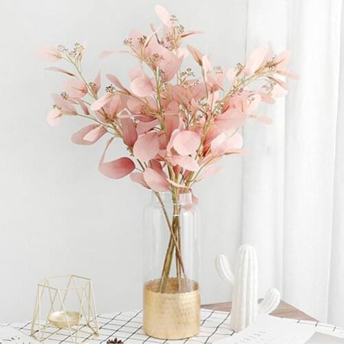 Artificial Leaves Multi-purpose Bright-colored Faux Silk Flower Simulation Eucalyptus Leaves Display Plant for Home Decoration