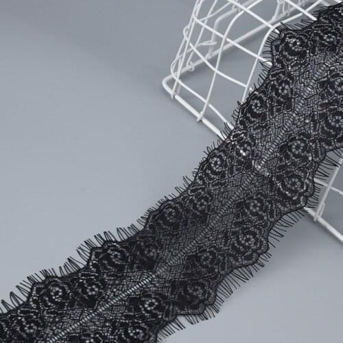 Classic Eyelash Lace Trim Black White Soft Floral Fabric Decoration Crafts Sewing For Dress Making Decor