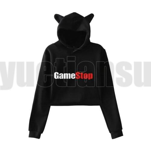 Crop Top WallStreetBets Hoodies Women Anime Akatsuki Cat Ear Sasuke Sharingan Streetwear Sweatshirt Tracksuit WSB Gamestop Hoody