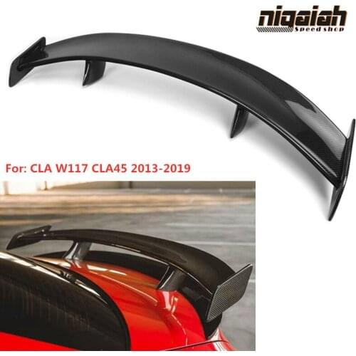 CLA45 GT Spoiler Wing Lid For Mercedes - Benz CLA-Class W117 CLA45 Carbon Fiber Rear Spoiler Lip Rear Trunk Roof Wing 2013-2019