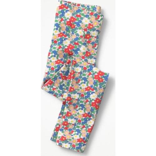 Jumping Meters Printed Flower Baby Girls Leggings Flower Applique Kids 100% Cotton 2018 Brand Children Trousers Pants Clothes