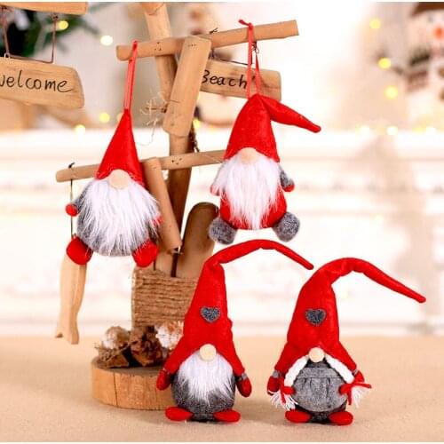 Forest Doll DIY Christmas Tree Pendant Mini Doll Hanger Christmas Decoration For Home Doll Pendant Xmas Gift Hanging Ornament