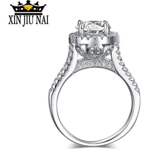 Hot sale Fashion Luxury Women Engagement Jewelry 925 sterling Silver 5A ZC Crystal Zircon Female Wedding Finger Flower Rings