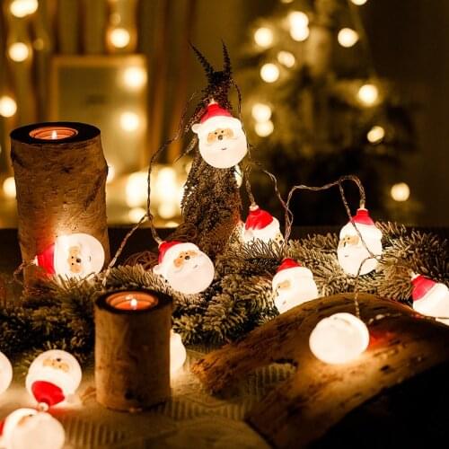 Snowman Santa Claus Christmas tree holiday small lanterns flashing lights string lights decoration farmhouse christmas