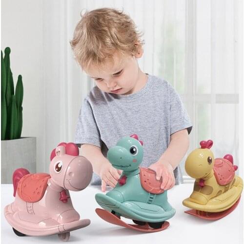 Baby Toy Car Two-in-one Press Rocking Horse InertialToyKindergartenGiftInertial Pull Back Car Early Education Toy Christmas Gift