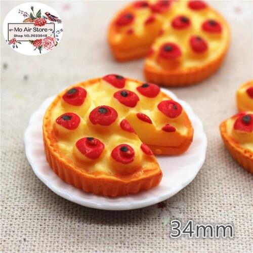 5PCS Apple pie Resin Flat back Cabochon Miniature food Art Supply Decoration Charm Craft DIY craft 34mm