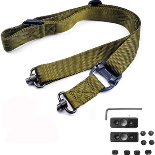 MS4 Gun Sling 2 Point Tactical Rifles Rope Adjustable Nylon Quick Detach Hunting Slings Qd Buckle Swivel Mount Shoulder Strap