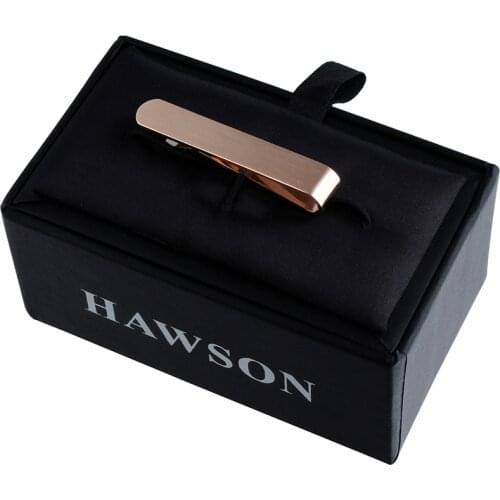 HAWSON 1.5 inch Mens Small Tie Clip Rose Gold Color Matte Tie Bar Pin for Men