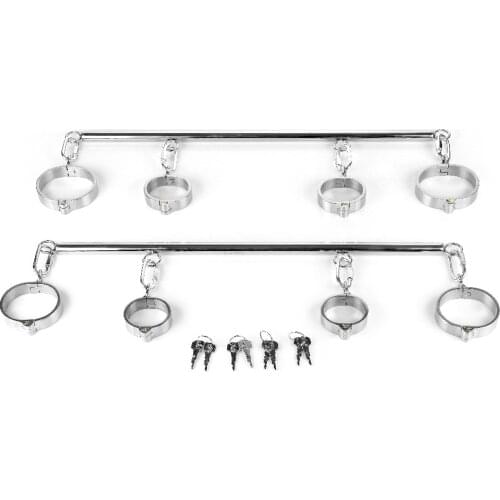 Stainless Steel Handcuffs For Sex+Anklet Cuffs Bondage Harness Bdsm Sex Slave Fetish Wear Metal Handcuffs Sex Games For Couple