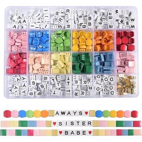 Nomination myuki tile beads square army comb letters beeds tila boncuk bileklik jewelry making kits bestfriend gifts vesco girl