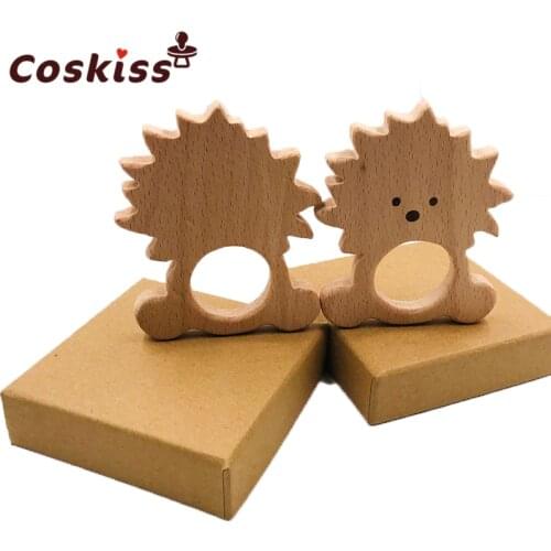 Organic Baby Teether Wooden Cute Lion Teether Natural Teething Grasping Toy Baby Shower Gift Toddler Teether Newborn Baby Gift