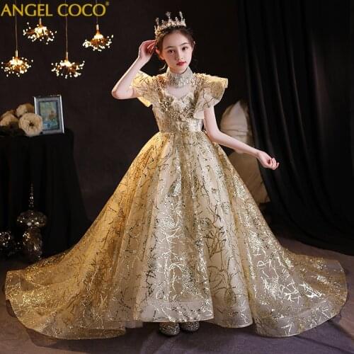 Teenage Girls Dress for Wedding Evening Children Princess Party Pageant Long Ceremony Gown Kids Dresses for Girls Formal Clothes
