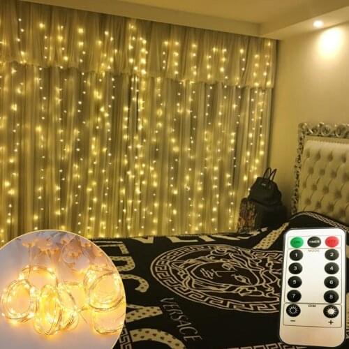 Portable LED Fairy String Light Remote Control USB Curtain Light Garland New Year Christmas Decoration For home/Wedding/Birthday