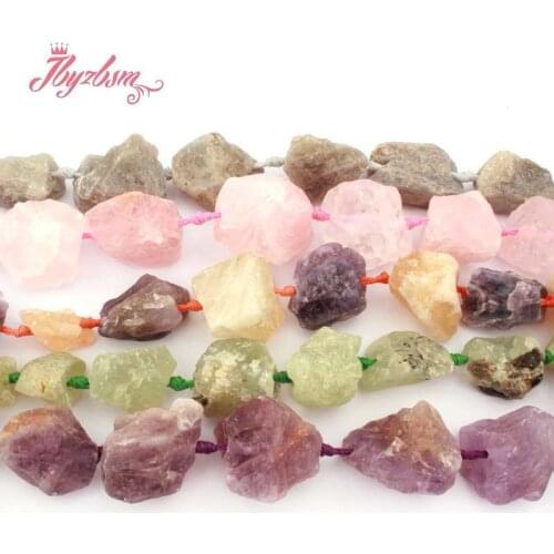 Natural Freeform Amethysts Quartz Labradorite Prehnites 10-15x20-27MM Spacer Stone Beads For DIY Necklace Jewelry Making 15"