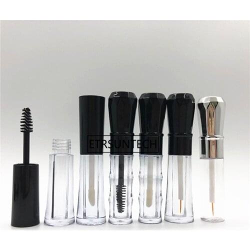 2ml Clear Mascara Tube with black Cap, DIY Empty Beauty Lip Gloss Bottle, Makeup Eyeliner Refillable Containers F1832