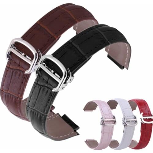 For Car Ballon Bleu Tank Series 9 11 12 14 18 20 mm Bamboo Pattern Genuine Leather Watches Strap Watchband Folding Buckle Clasp