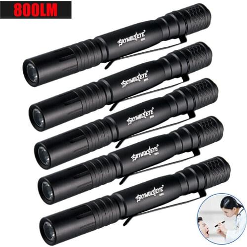 SKYWOLFEYE 5PCS 800 Lumen Mini Medical LED Pen Light Doctor Penlight Flashlight Lamp Torch