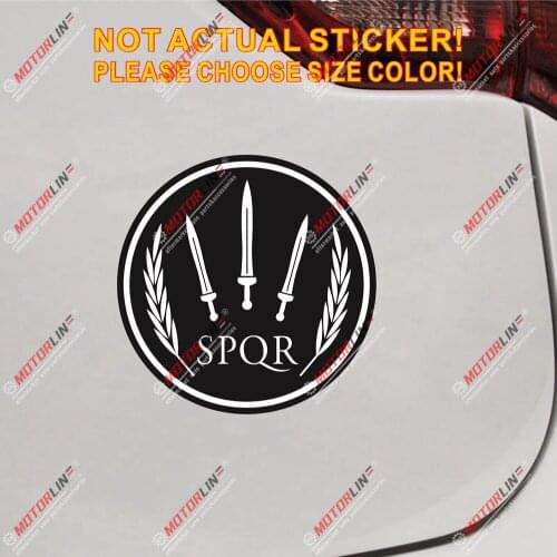SPQR Ancient Rome Sword round Decal Sticker Car Vinyl Reflective Glossy b pick size