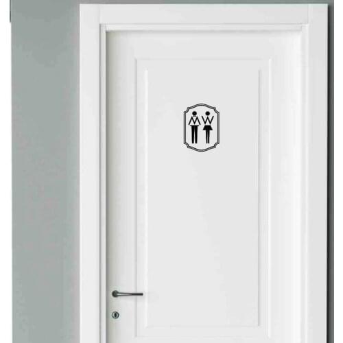 WC Man & Women Sticker Decal Stylish Bathroom With Shower In Bathroom With Toilet Door Sticke 2WS0103