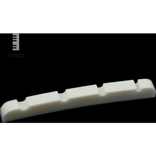 Tooyful High Quality 1Pc Buffalo Bridge Bone Nut Slotted 4 String Electric Bass Portable Guitar Replacement Accessory Wholesale
