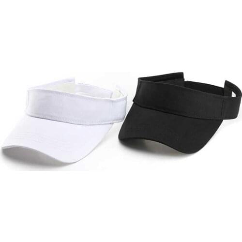 Unisex Empty Top Embroidery Letter Visor Cap Women Sunscreen Hats Man Cotton Snapback Cap Adjustable For Running Tennis Golf