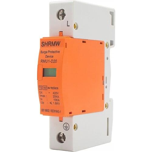 Surge Protective Device DC 420V 1P 20KA 40KA 60KA 80KA 100KA Low-voltage Arrester House 350us Surge Lightning Switch Protector