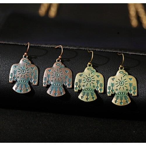 Vintage Boho Ethnic Dangle Earrings For Women Female 2020 Ethnic Gypsy Pigeon Earrings Jewelry Accessories