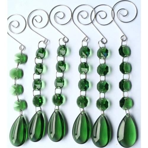 Top Quality Crystal 40PCS Green Chandelier Parts Prism 170mm (H) Garland Strands Glass accessories, Crystal Decoration wedding
