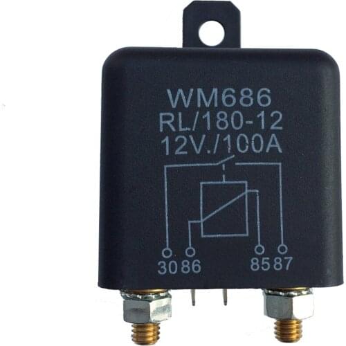 12VDC 100A AMP 2.4W Continuous Work 4 Pins Car Truck Auto Automotive On Off Start Relay Switch Fixing Hole for Large Motor