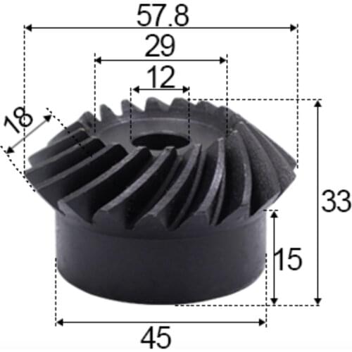 2pcs 3M-18Teeths Inner Hole: 12mm Precision Spiral Bevel Gear Spiral Bevel Gear