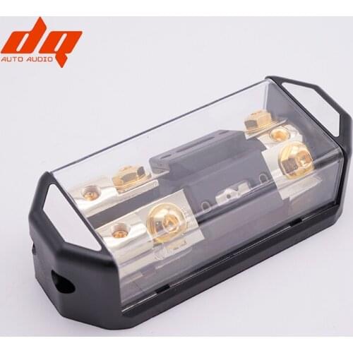2018 NEW 1 In 2 Way Out ANL Fuse Holder Gold Plated 0 Gauge and 80 100 150 200 250 300 Amp Gold Plated ANL Fuse Box