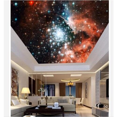 Customized 3d photo wallpaper 3d ceiling wallpaper murals Cloud ceiling frescoes on the sky stars wall paper 3d room wallpaper