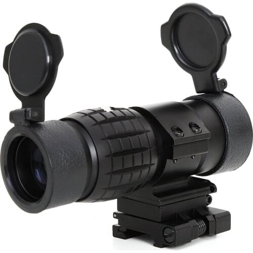 3X Magnifier Scope Red Dot Sight Riflescope Aimpoint Sight Flip with Holographic Side Picatinny Weaver Rail Mount With Covers