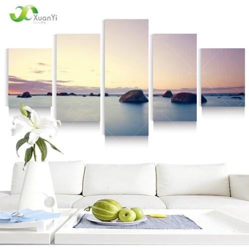 5 Panel Seascape Canvas Painting Modern Wall Art Prints And Poster Room Decoration Modern Wall Picture For Living Room Unframed