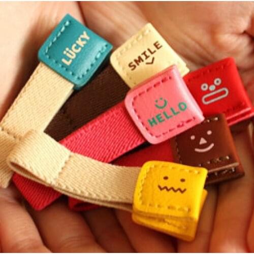5Pcs Lucky Leather Earphone Heaphone Winder Cable Cord Organizer Holder For iphone samsung mobile phone