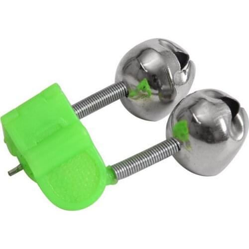 5 Pcs Bite Alarms fishing rod bells Fishing Accessory Rod Clamp Tip Clip Bells Ring Green ABS Outdoor Metal