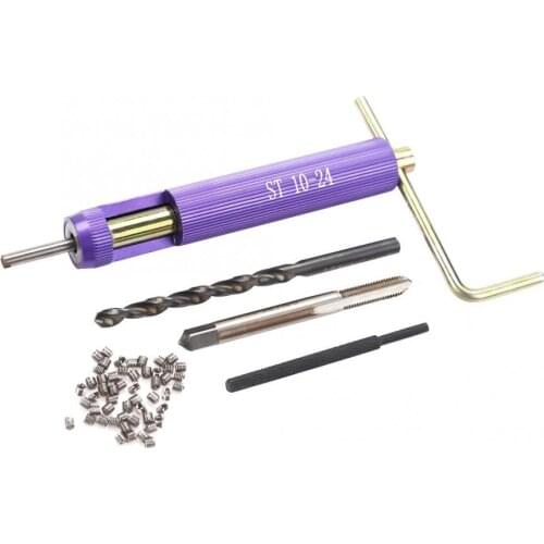 50Pcs Stainless Steel Threaded Insert Helical Coiled Wire Inserts Screw Thread Inserts Installment Tool Kit 10-24UNC x 1.5D