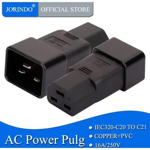 JORINDO IEC 320 C20 to C21 AC Adapter, IEC 20A to 10A,16A to 10A AC Converter,C21 to C20 Power Connector for PUD UPS