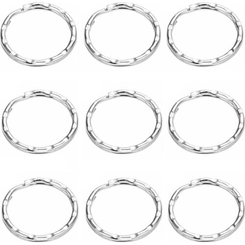 20pcs 25mm Polished Silver Color Keyring Keychain Split Ring Key Chain Keyrings Diy Key Chains Portachiavi Accessories