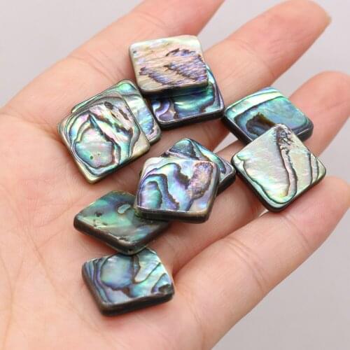 10Pcs New Style Square Abalone Beads With Hole Loose Beads For DIY Jewelry Making Bracelet Earring Ring Accessory