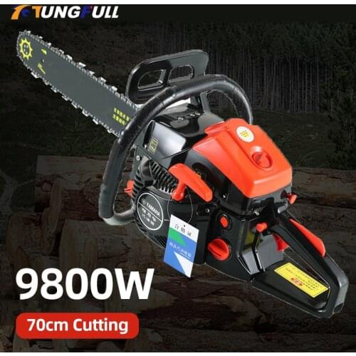 Chainsaw Logging Saw 87CC 2-Stroke Petrol Gasoline Chain Saw Cutting Logging Chain Saws Power Tools 9800W High-power