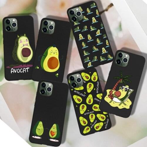 For iPhone XR 11 12 Pro MAX Case Avocado Cartoon For iPhone 7 8 Plus X XS 11 12 Mini 6 6S SE 2020 Case Cover Silicone TPU Bumper