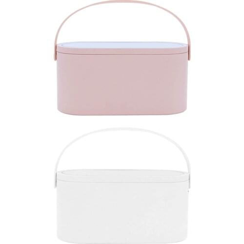 Makeup Case Travel Makeup Storage Bag With LED Lighted Mirror Portable Jewelry Organizer Organizer For Cosmetics serviceable